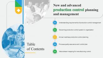 Table Of Contents New And Advanced Production Control Planning And Management