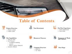 Table of contents next steps a1237 ppt powerpoint presentation outline pictures