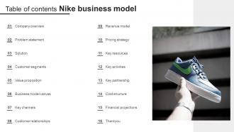 Table Of Contents Nike Business Model BMC SS