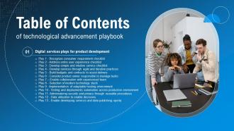 Table Of Contents Of Technological Advancement Playbook