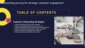 Table Of Contents Onboarding Journey For Strategic Customer Engagement