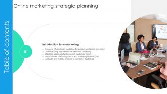 Table Of Contents Online Marketing Strategic Planning MKT SS