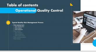 Table Of Contents Operational Quality Control  Ppt Introduction