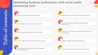 Table Of Contents Optimizing Business Performance Optimizing Business Performance With Social Media