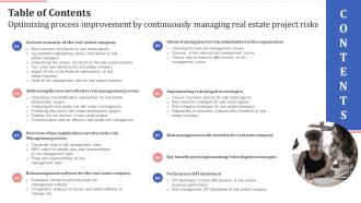 Table Of Contents Optimizing Process Improvement By Continuously Managing Real Estate Project Risks