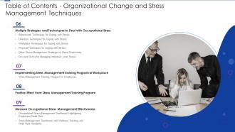Table Of Contents Organizational Change And Stress Management Techniques