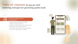 Table Of Contents Pay Per Click Marketing Strategies For Generating Quality Leads