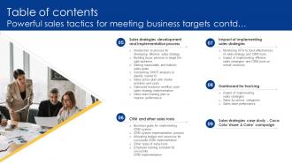 Table Of Contents Powerful Sales Tactics For Meeting Business Targets MKT SS V Images Impressive