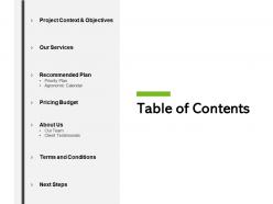 Table of contents ppt powerpoint presentation file aids