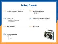 Table of contents ppt powerpoint presentation file slides