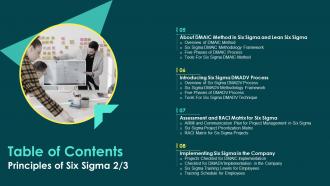 Table Of Contents Principles Of Six Sigma Ppt Powerpoint Presentation Layouts Introduction
