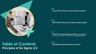 Table Of Contents Principles Of Six Sigma Ppt Powerpoint Presentation Layouts Introduction