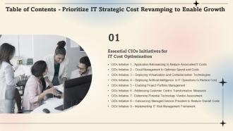Table Of Contents Prioritize IT Strategic Cost