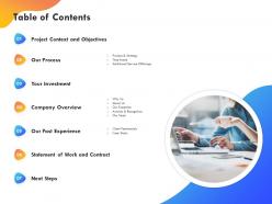 Table of contents process and strategy ppt powerpoint presentation icon slides