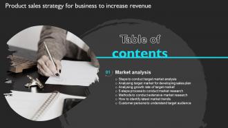 Table Of Contents Product Sales Strategy For Business To Increase Revenue Strategy SS V