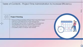 Table Of Contents Project Time Administration