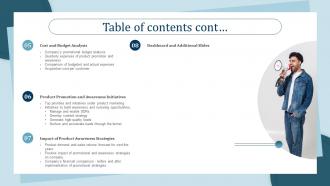 Table Of Contents Promotion And Awareness Strategies To Generate Product Demand