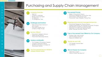 Table Of Contents Purchasing And Supply Chain Management