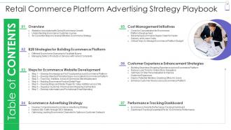 Table Of Contents Retail Commerce Platform Advertising Strategy Playbook