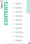 Table Of Contents Retail Sales Consulting One Pager Sample Example Document