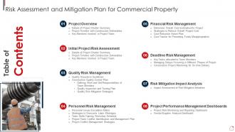 Table Of Contents Risk Assessment And Mitigation Plan For Commercial Property