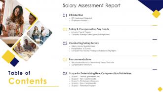 Table Of Contents Salary Assessment Report Ppt Styles Background Image