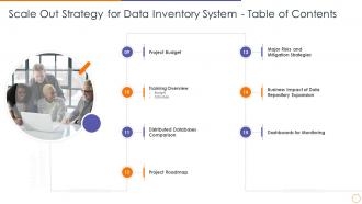 Table of contents scale out strategy for data inventory system