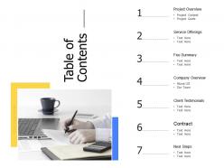 Table of contents service offerings ppt powerpoint presentation images