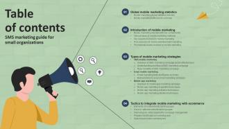 Table Of Contents SMS Marketing Guide For Small Organizations MKT SS V