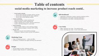 Table Of Contents Social Media Marketing To Increase Product Reach MKT SS V Idea Attractive