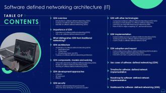 Table Of Contents Software Defined Networking Architecture It