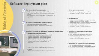 Table Of Contents Software Deployment Plan Ppt Powerpoint Presentation File Files