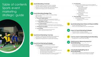 Table Of Contents Sports Event Marketing Strategic Guide Strategy SS V