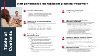Table Of Contents Staff Performance Management Framework