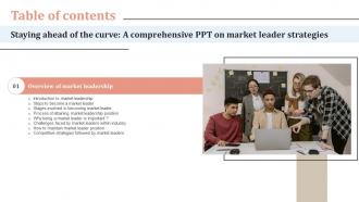 Table Of Contents Staying Ahead Of The Curve A Comprehensive PPT On Market Strategy SS V