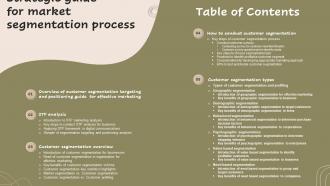 Table Of Contents Strategic Guide For Market Segmentation Process MKT SS V