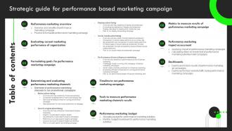 Table Of Contents Strategic Guide For Performance Based Marketing Campaign