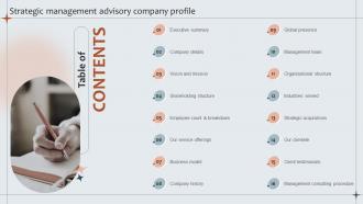 Table Of Contents Strategic Management Advisory Company Profile