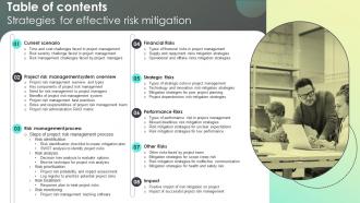 Table Of Contents Strategies For Effective Risk Mitigation