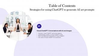 Table Of Contents Strategies For Using Chatgpt To Generate AI Art Prompts Chatgpt SS V
