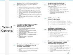 Table of contents strategies improve customer attrition rate outsourcing company