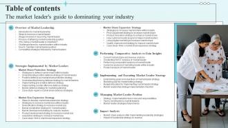 Table Of Contents The Market Leaders Guide To Dominating Your Industry Strategy SS V