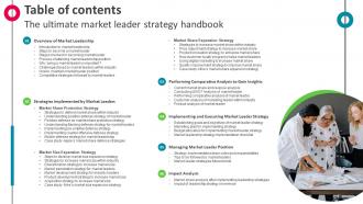 Table Of Contents The Ultimate Market Leader Strategy Handbook Strategy SS