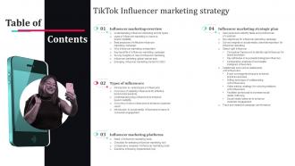 Table Of Contents Tiktok Influencer Marketing Strategy Strategy SS V