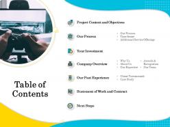 Table of contents time frame ppt inspiration