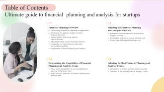 Table Of Contents Ultimate Guide To Financial Planning And Analysis For Startups