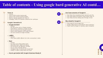 Table Of Contents Using Google Bard Generative Ai AI SS V Professional Image