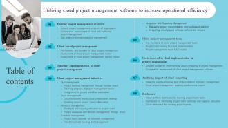 Table Of Contents Utilizing Cloud Project Management Software To Increase Operational Efficiency