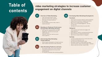 Table Of Contents Video Marketing Strategies To Increase Customer Engagement On Digital Channels