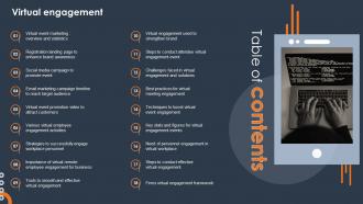 Table Of Contents Virtual Engagement Ppt Powerpoint Formates MKD SS